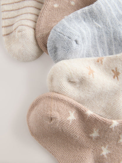 Neutral Baby Socks 5 Pack (0mths-2yrs) - Size 50cm (First Size)
