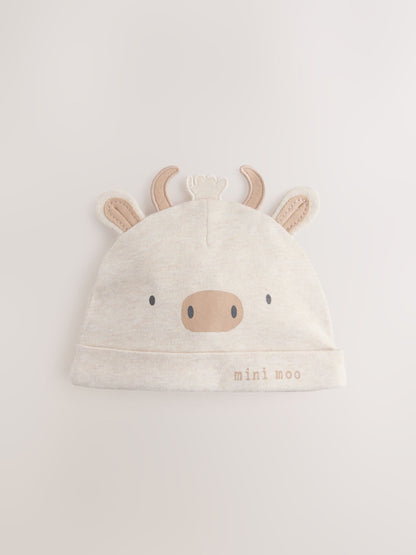 Neutral Hamish Baby Beanies 3 Pack (0-12mths) - Size 44cm (5lb)