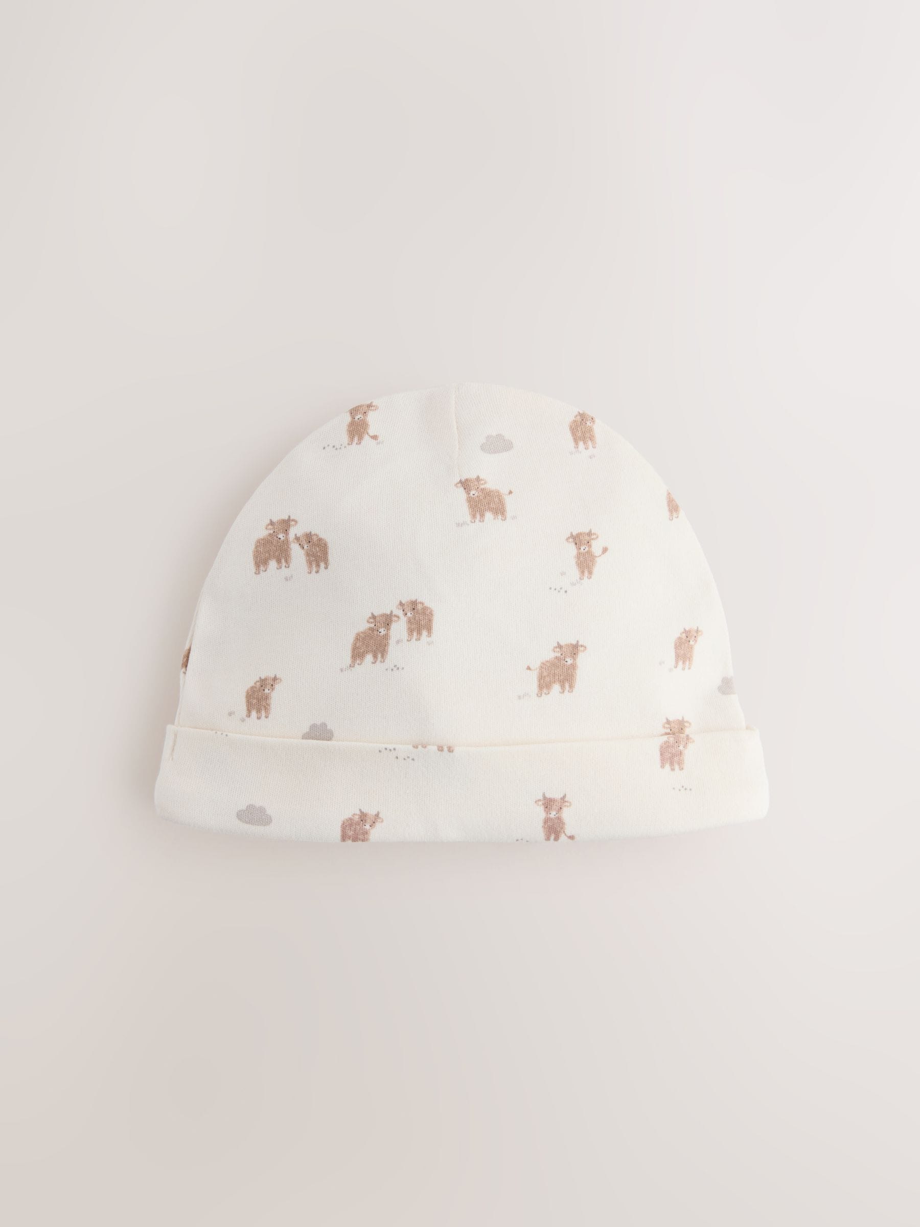 Neutral Hamish Baby Beanies 3 Pack (0-12mths) - Size 44cm (5lb)