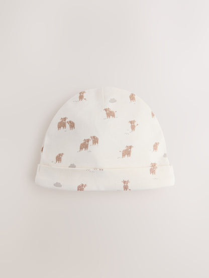 Neutral Hamish Baby Beanies 3 Pack (0-12mths) - Size 44cm (5lb)