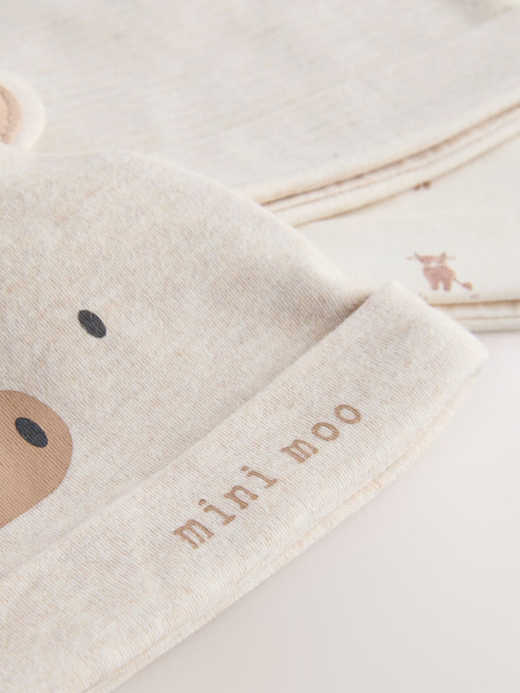 Neutral Hamish Baby Beanies 3 Pack (0-12mths)