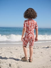 Brown Aztec Sunsafe All-In-One Swimsuit (3mths-7yrs) - Size 3-6 Months (62-68cm)