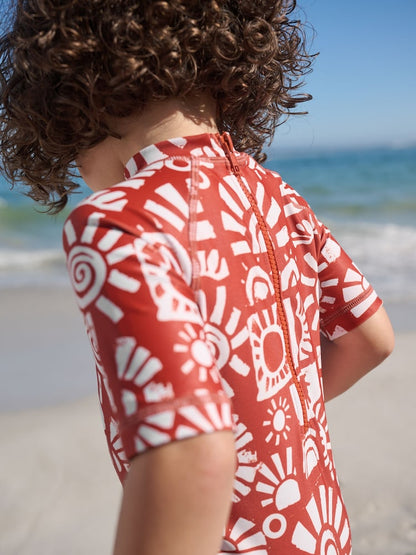 Brown Aztec Sunsafe All-In-One Swimsuit (3mths-7yrs) - Size 3-6 Months (62-68cm)