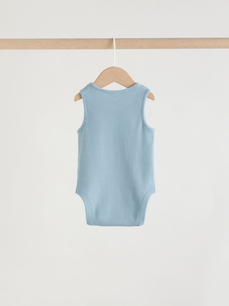 Blue Vest Baby Bodysuits 5 Pack