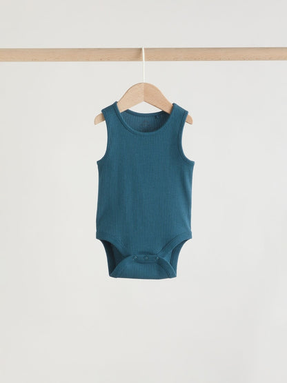 Blue Vest Baby Bodysuits 5 Pack