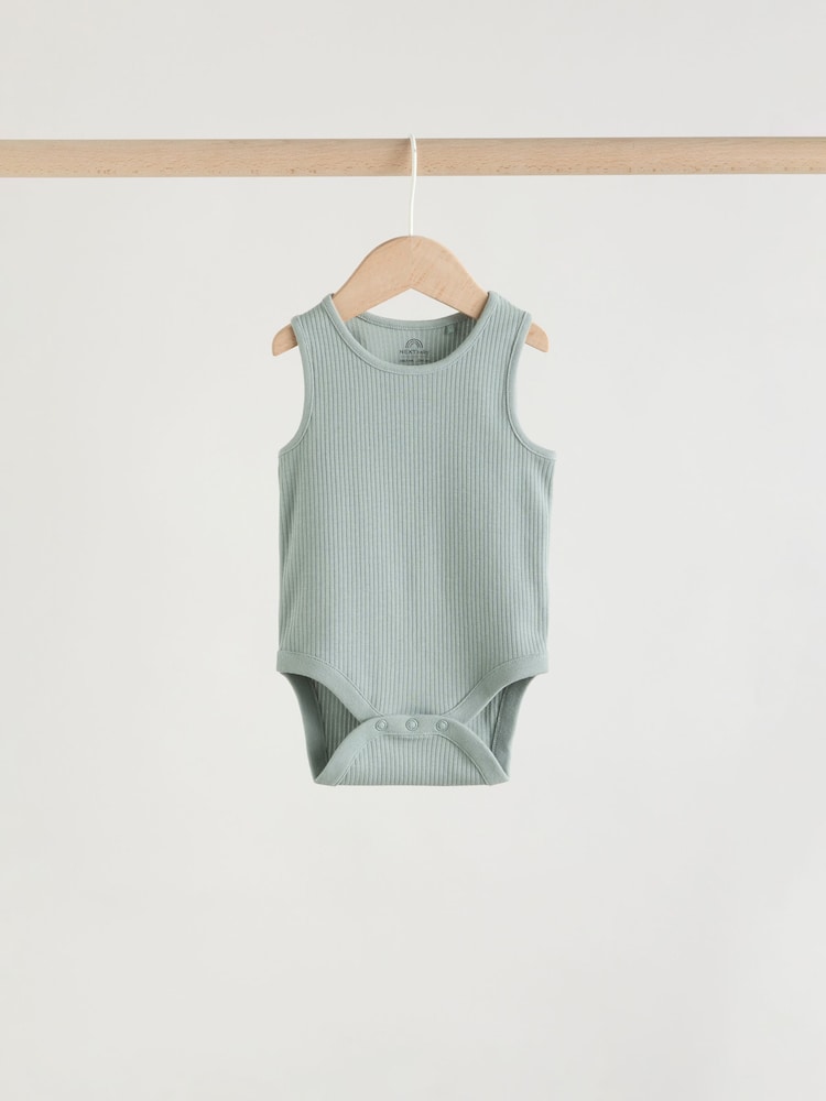 Blue Vest Baby Bodysuits 5 Pack