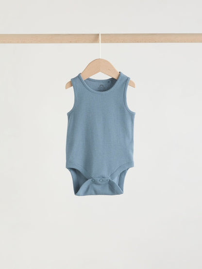 Blue Vest Baby Bodysuits 5 Pack