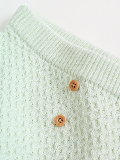 Sage Green Crochet Animal Knitted Cardigan and Legging Baby Set (0mths-2yrs)