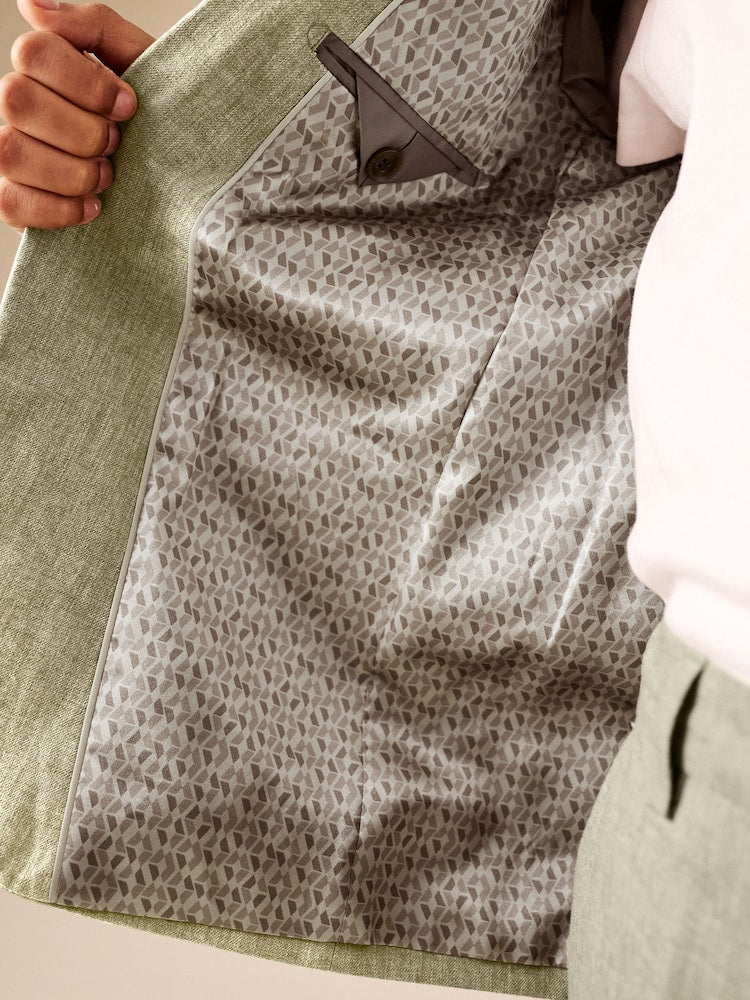 Khaki Green Linen Blend Suit Jacket (3-16yrs)