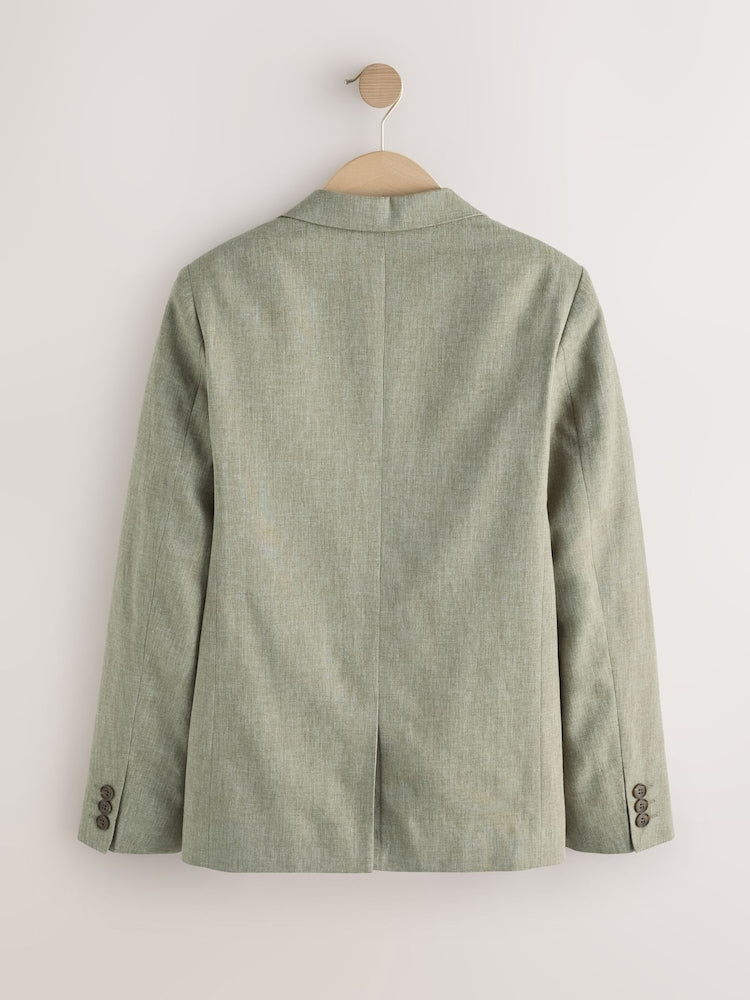 Khaki Green Linen Blend Suit Jacket (3-16yrs)