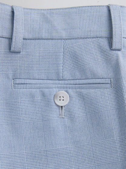 Light Blue Check Suit Trousers (3-16yrs)