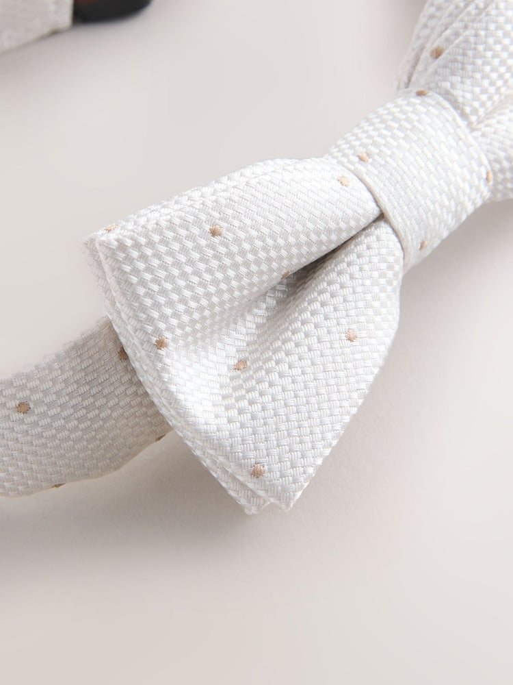 Neutral Polka Dot Bow Tie (3-16yrs)