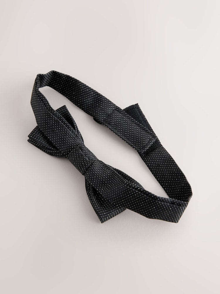 Black Glitter Bow Tie (3-16yrs) - 6 - 9 Years (116 - 134cm)