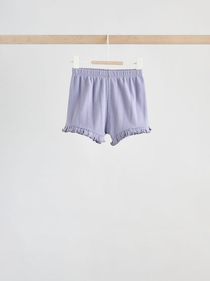 Purple Floral Short Sleeve Top and Shorts Baby Set 6 Piece (0mths-2yrs) - Size Up to 1 Month (56cm)