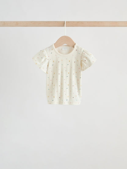 Purple Floral Short Sleeve Top and Shorts Baby Set 6 Piece (0mths-2yrs) - Size Up to 1 Month (56cm)
