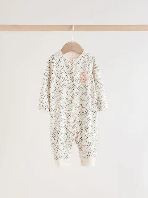 Pink Two Way Zip Baby Sleepsuit 3 Pack (0mths-3yrs)