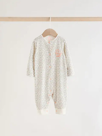Pink Two Way Zip Baby Sleepsuit 3 Pack (0mths-3yrs)