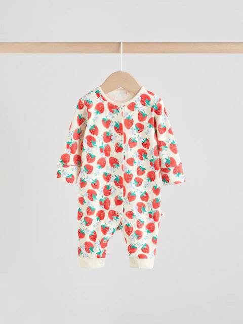 Blue Baby Strawberry Sleepsuit 3 Pack (0mths-3yrs)