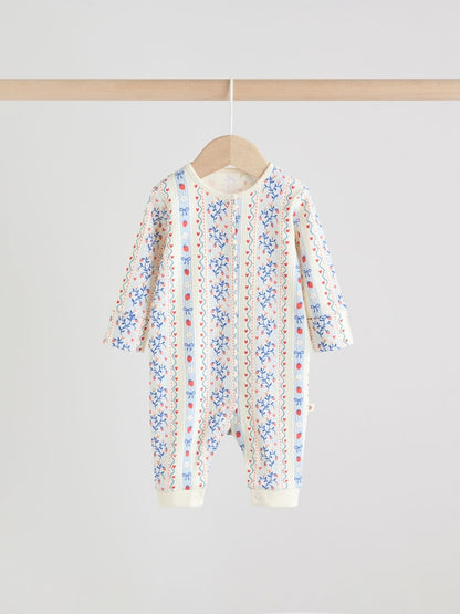 Blue Baby Strawberry Sleepsuit 3 Pack (0mths-3yrs)
