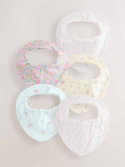 Fluro Pink Baby Dribble Bibs 5 Pack - Up to 1 Month (50-56cm)