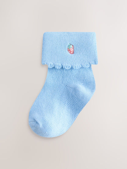 Pink/Blue Baby Socks 5 Pack - Size 50cm (First Size)