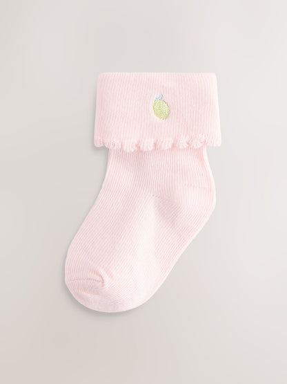 Pink/Blue Baby Socks 5 Pack - Size 50cm (First Size)