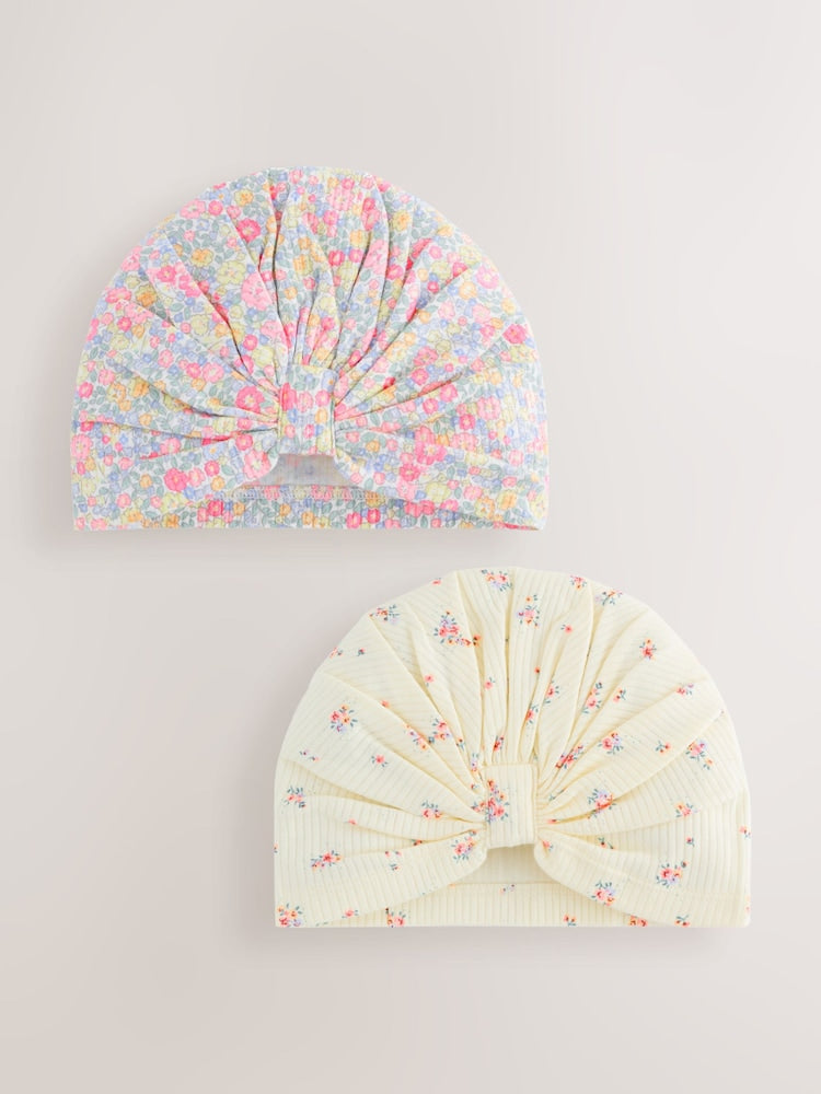 Pink Baby Turbans 2 Pack (0-18mths) - Size 50cm (First Size)