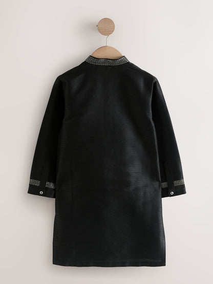 Black Embroidered Kurta Shirt (3mths-16yrs) (3mths-16yrs)
