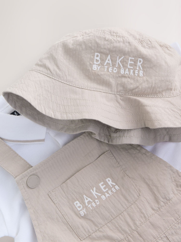 Baker by Ted Baker Seersucker Dungaree,Polo Shirt and Hat Set