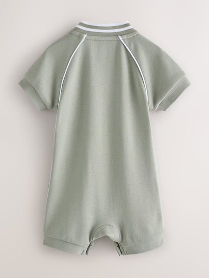 Baker by Ted Baker Blue/Stone Varsity Rompers 2 Pack - Size Newborn