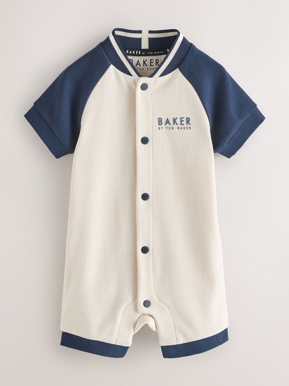 Baker by Ted Baker Blue/Stone Varsity Rompers 2 Pack - Size Newborn