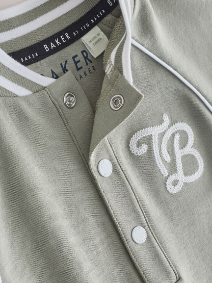 Baker by Ted Baker Blue/Stone Varsity Rompers 2 Pack - Size Newborn