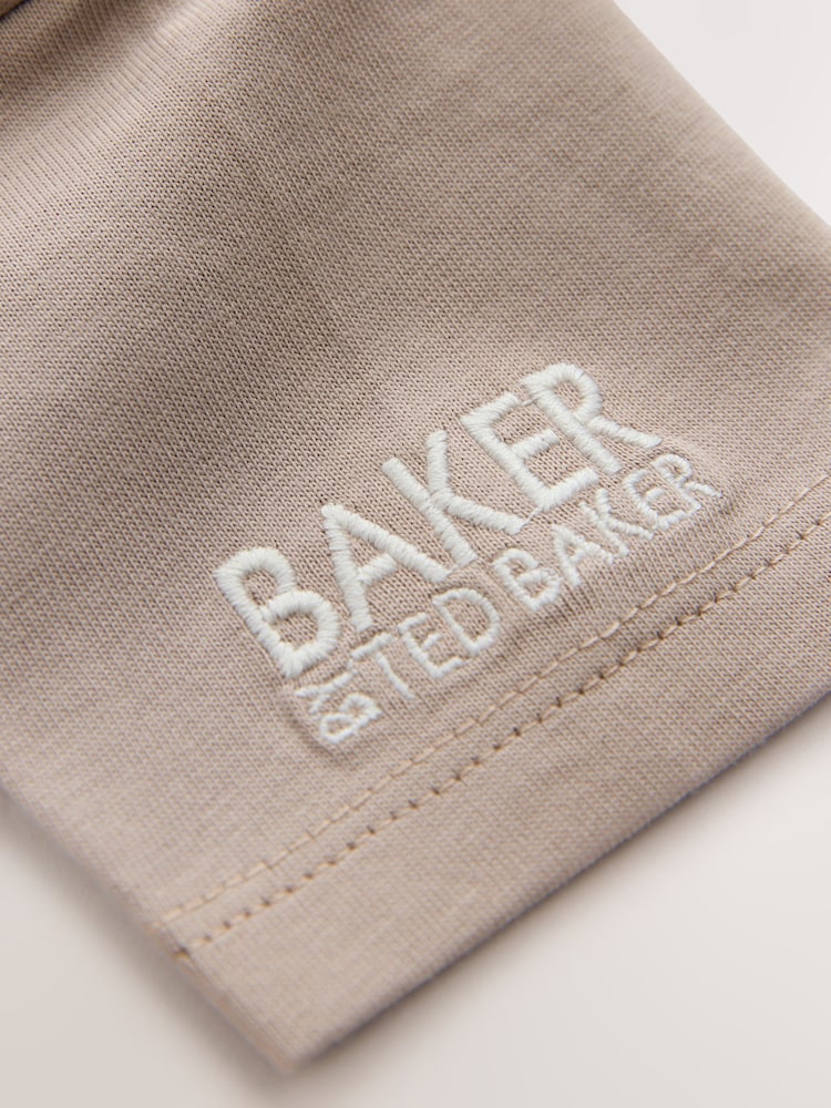 Baker by Ted Baker Stone Striped Dungaree and Short Sleeve T-Shirt Set