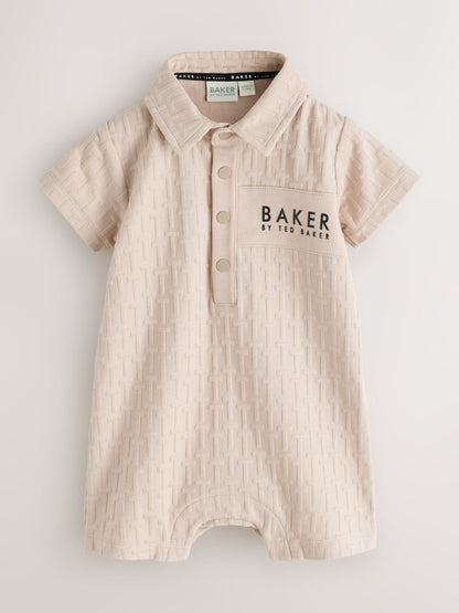 Baker by Ted Baker Textured Romper and Hat Set - Size Newborn
