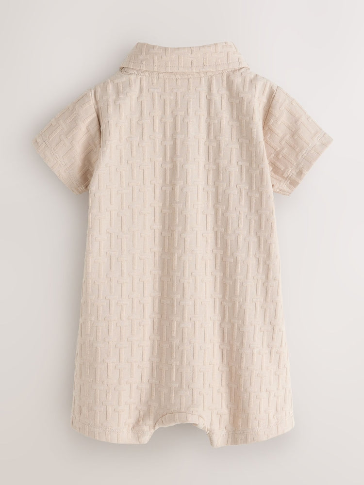 Baker by Ted Baker Textured Romper and Hat Set - Size Newborn