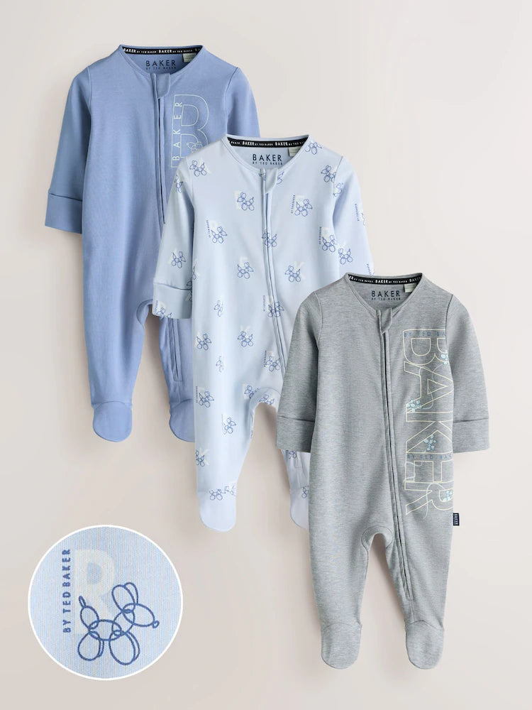 Baker by Ted Baker 3 Pack Sleepsuits