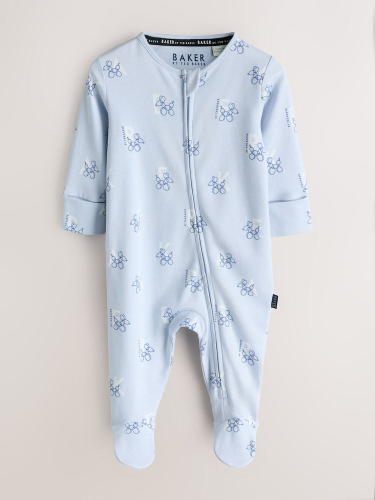 Baker by Ted Baker Blue/Grey Baker by Ted Baker 3 Pack Sleepsuits