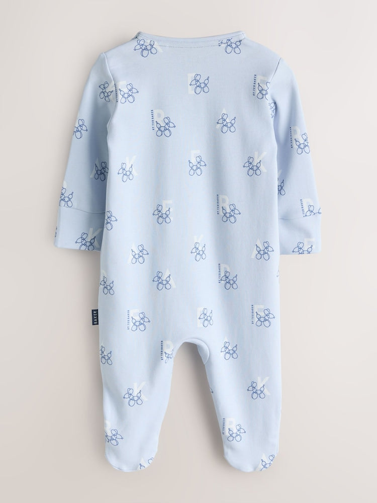Baker by Ted Baker Blue/Grey Baker by Ted Baker 3 Pack Sleepsuits