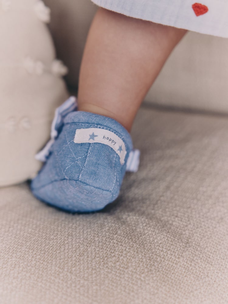 Blue Baby Floral Print Boots (0-18mths) - Size Up To 3 Months (50 - 62cm)