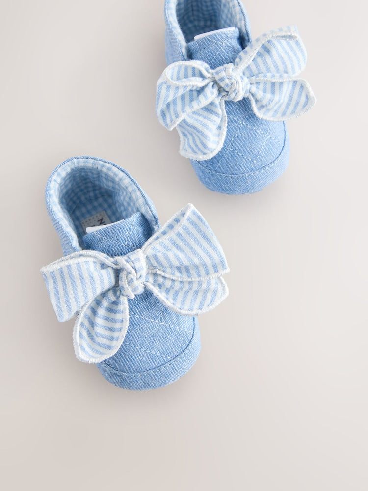 Blue Baby Floral Print Boots (0-18mths) - Size Up To 3 Months (50 - 62cm)