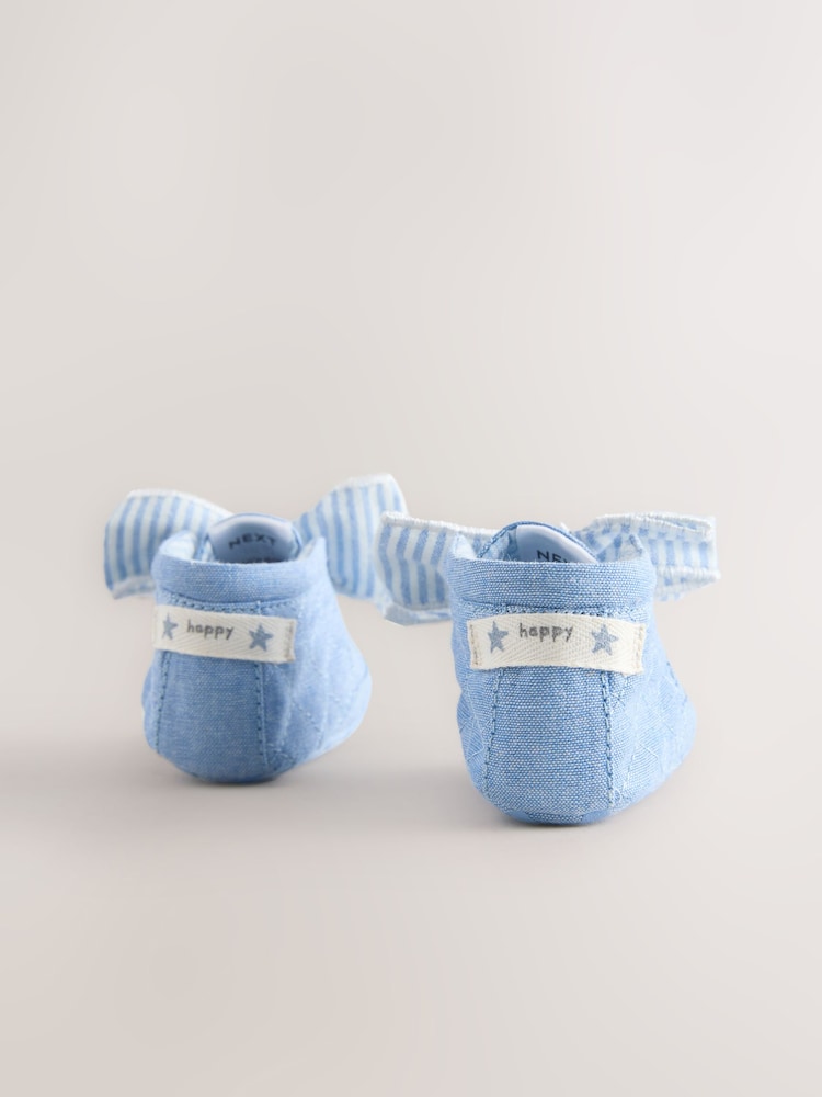 Blue Baby Floral Print Boots (0-18mths) - Size Up To 3 Months (50 - 62cm)