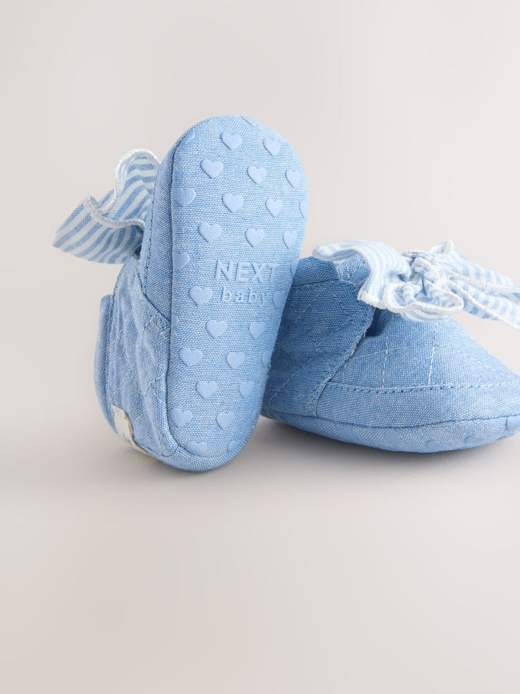 Blue Baby Floral Print Boots (0-18mths) - Size Up To 3 Months (50 - 62cm)