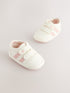 White/Pink Touch Fasten Baby Trainers (0-24mths) - Size Up To 3 Months (50 - 62cm)