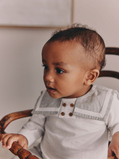 Grey/White Shirt and Trousers Baby Set (0mths-3yrs)