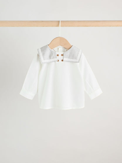 Grey/White Shirt and Trousers Baby Set (0mths-3yrs)