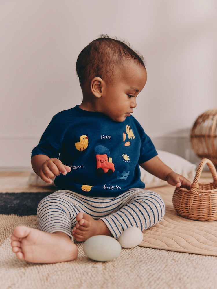 Blue Farm Top and Leggings Baby Set (0mths-2yrs)