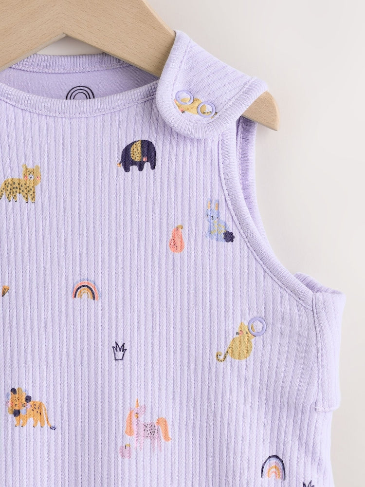 Lilac Mini Character 1 Tog Sleeveless Baby Sleep Bag