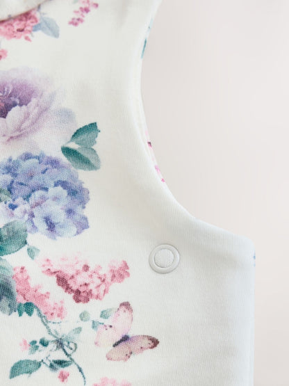 White Floral 1 Tog Sleeveless Baby Sleep Bag