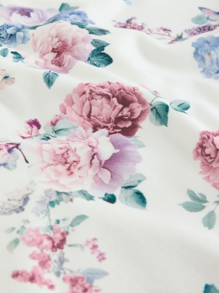 White Floral 1 Tog Sleeveless Baby Sleep Bag