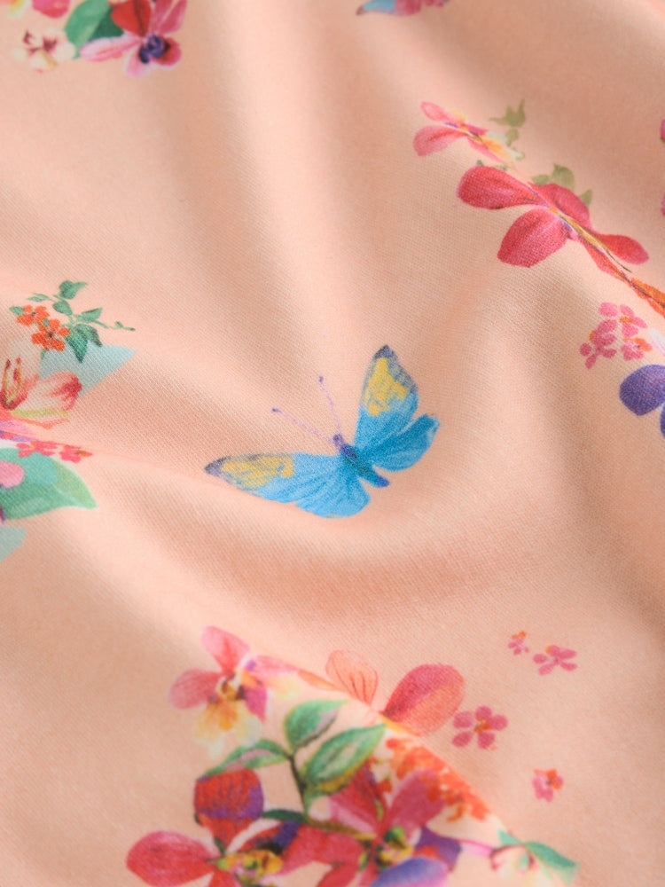 Pink Peach Floral 0.5 Tog Sleeveless Baby Sleep Bag